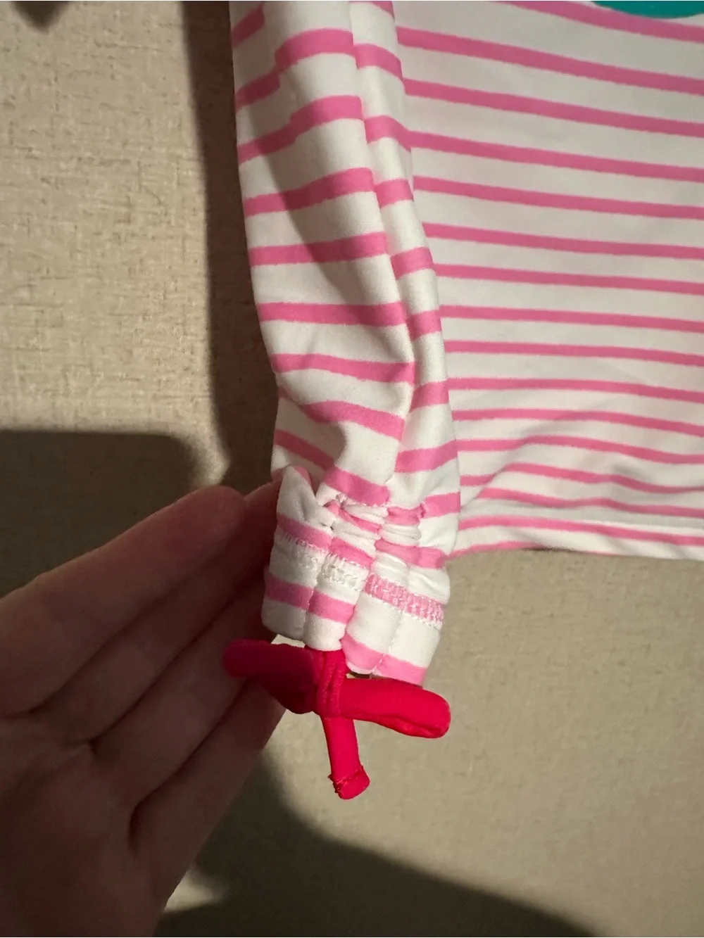 Tommy Bahama Size 10 Girls Pink Striped 'Fruity Cutie' Rash Guard Swim Top
